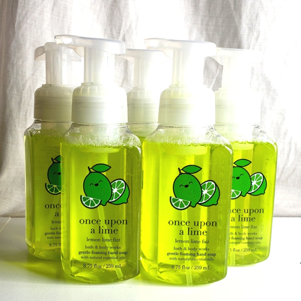 BBW ONCE UPON A LIME- LEMON LIME FIZZ GENTLE FOAMING HAND SOAP X5- DISCONTINUED